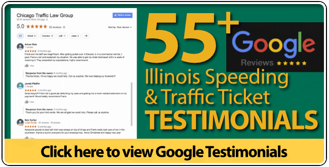 Chicago Traffic and Speeding Lawyers google Testimonial graphic